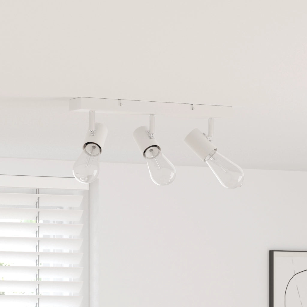Faretto da soffitto 3 vie regolabili Bianco E27