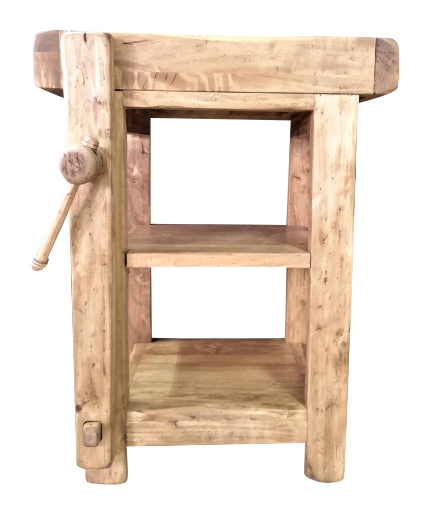 Biscottini Banco da lavoro Country in legno massello di tiglio finitura naturale Made in Italy