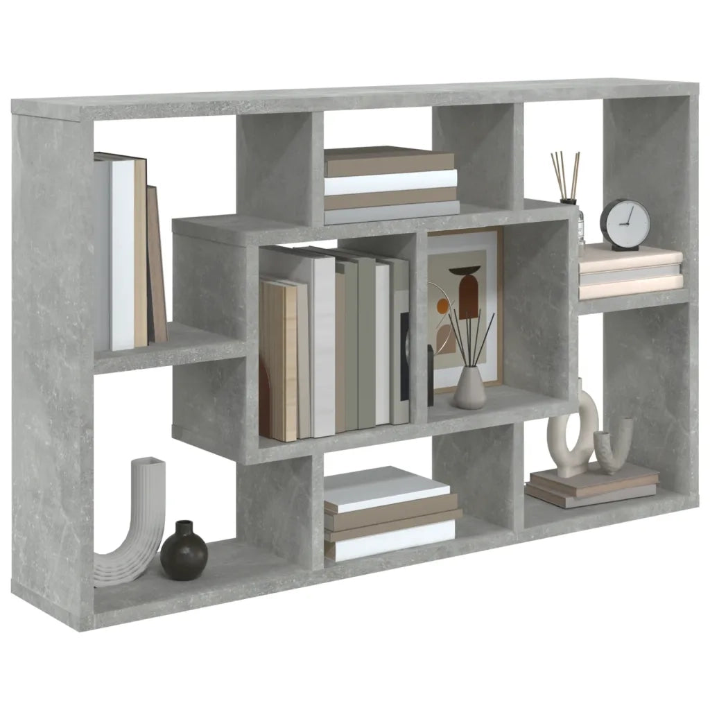 Mensola a Muro Grigio Cemento 85x16x52,5cm in Legno Multistrato 801422