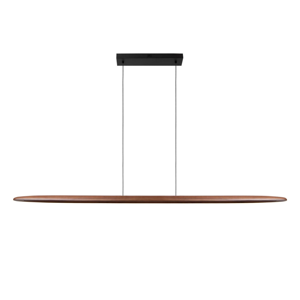 Lampada sospesa japandi LED LANGHOLT nero legno Lucide