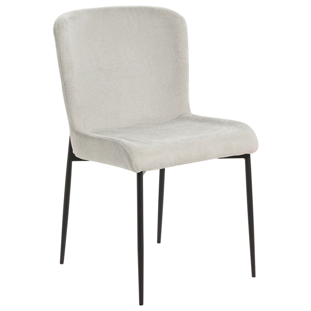 Set di 2 sedie da pranzo in tessuto poliestere con texture a maglia grigio soggiorno e camera da letto