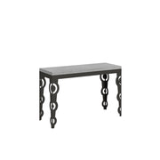 Tavolo apribile 120x45/90 cm Karamay Double telaio Antracite - Cemento