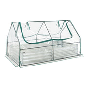 Aiuola Balsorano Rialzata con Copertura Mini Serra 186 x 96 x 98 cm - Trasparente [en.casa]