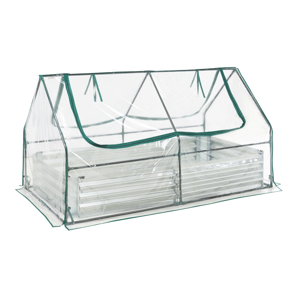 Aiuola Balsorano Rialzata con Copertura Mini Serra 186 x 96 x 98 cm - Trasparente [en.casa]