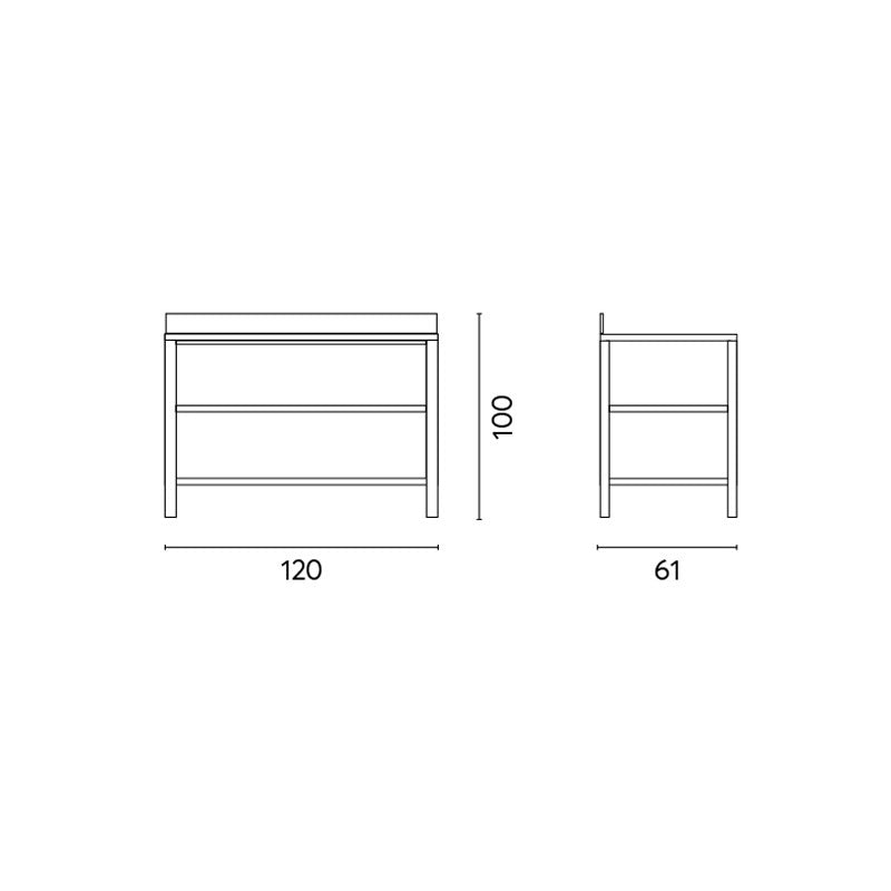 Modulo Cucina A Ripiani Aperti Da 120 X 60 Grigio Creta Moia