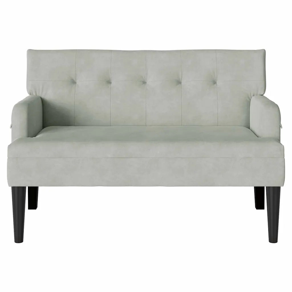 Panca Chesterfield Grigio chiaro 112 x 65,5 x 75 cm Velluto 42019286