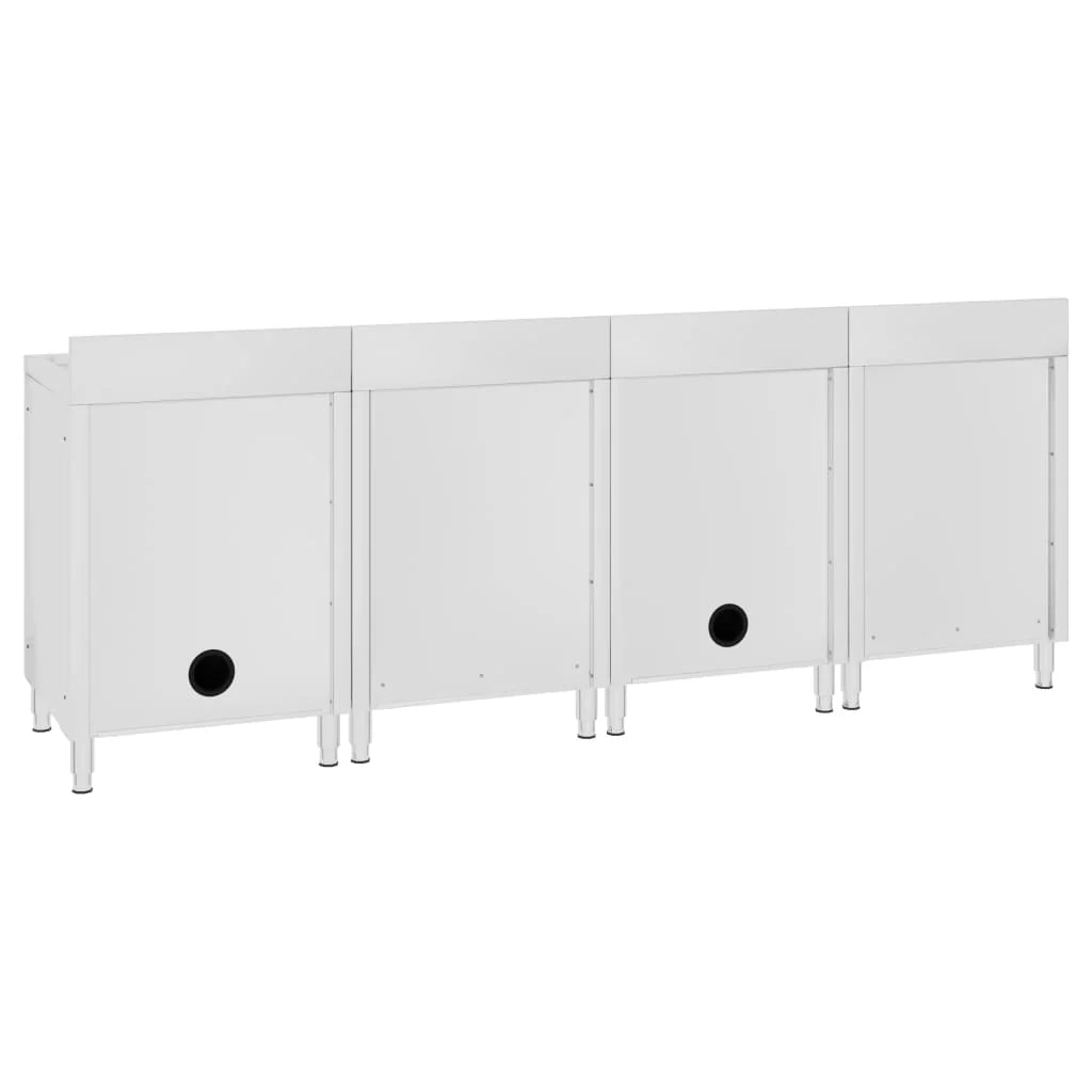 Lavello da cucina professionale 240 x 60 x 96 cm in acciaio inox 02_0000722