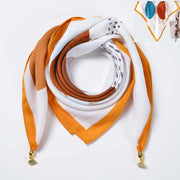 Sciarpa quadrata in cotone e lino/sciarpa di seta da donna con chiusura magnetica, versatile per la primavera e l'autunno, scaldacollo/sciarpa triangolare/sciarpa autunnale.
