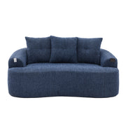Divano a 2 posti con seduta profonda e molle insacchettate; in ciniglia blu; 164 Ã— 92 Ã— 60 cm