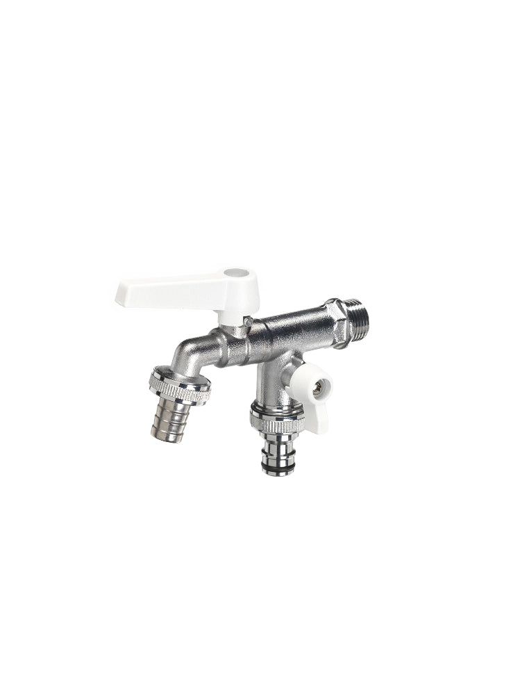Rubinetto doppio con leve colorato in ottone Belfer diametro Ø27mm Colore: Bianco