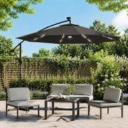 Parasol With LED Lighting And Steel Mast 300 Cm Anthracite