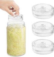 Set di pesi per fermentazione (4 pezzi) - Kit di fermentazione per contenitori per conserva a fondo piatto con maniglia facile da afferrare - Vetro sicuro per alimenti - Set di avvio per fermentazione - Tema invernale.