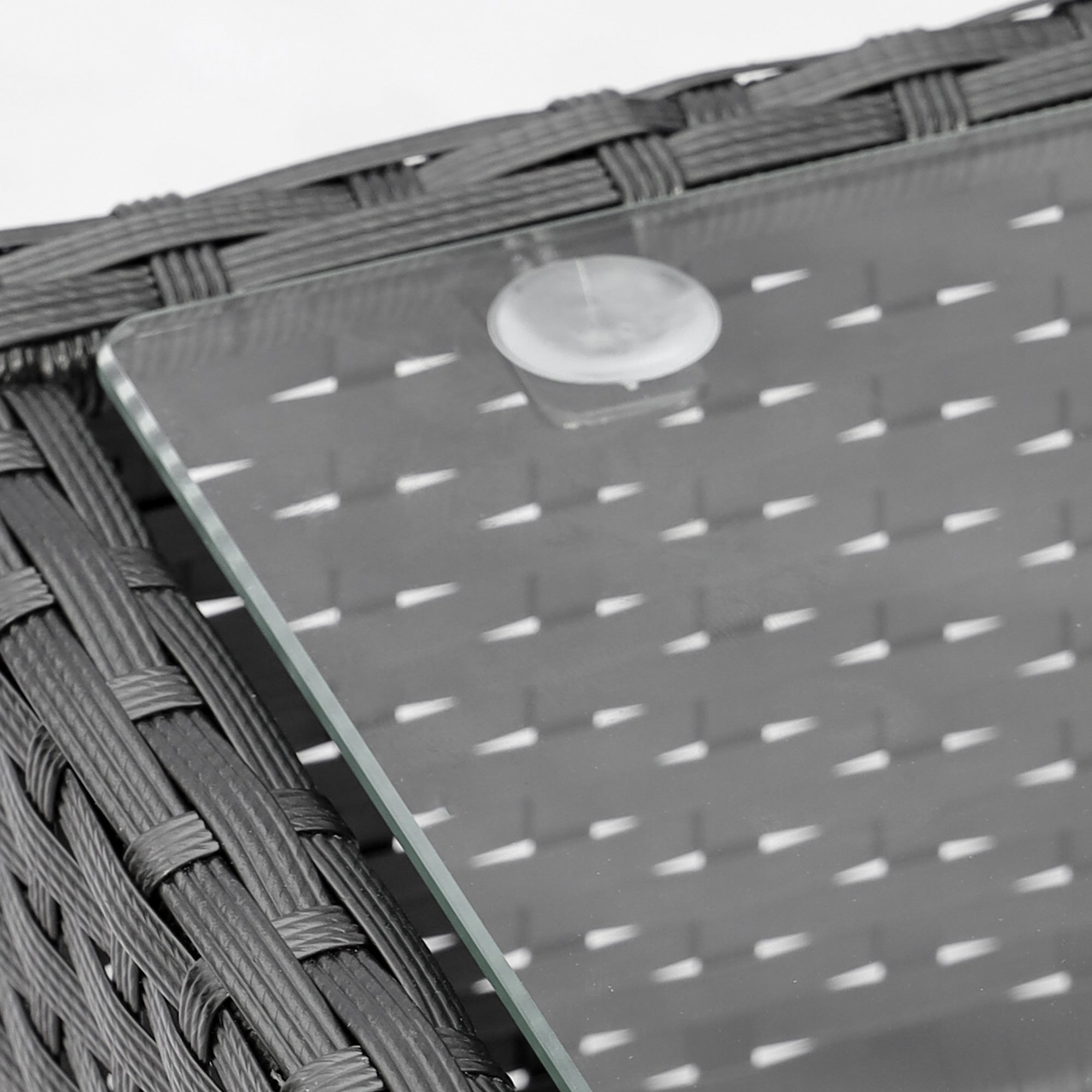 Set Salotto da Giardino Divano 2 Poltrone e Tavolino Nero