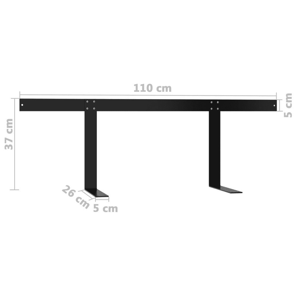 Schienale per Divano a Pallet Nero 110 cm in Ferro CFW9381695