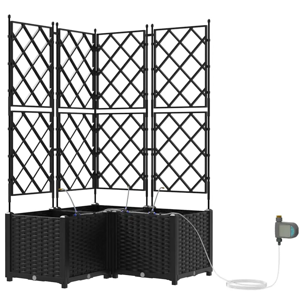 Vaso da giardino 3 pcs Nero Plastica 42002854