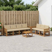 Set di divani da esterno 8 pz Naturale e Beige 3381829