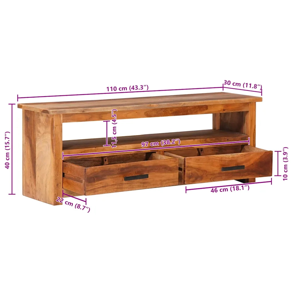 Mobile TV | Armadietto TV | Mobile Porta TV 118x30x40 cm in Legno Massello
