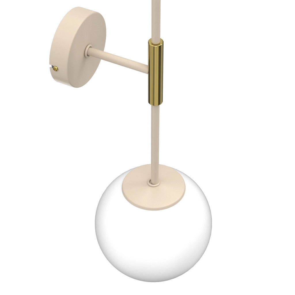 Applique Glame 2xE27 beige oro metallo sfere bianche