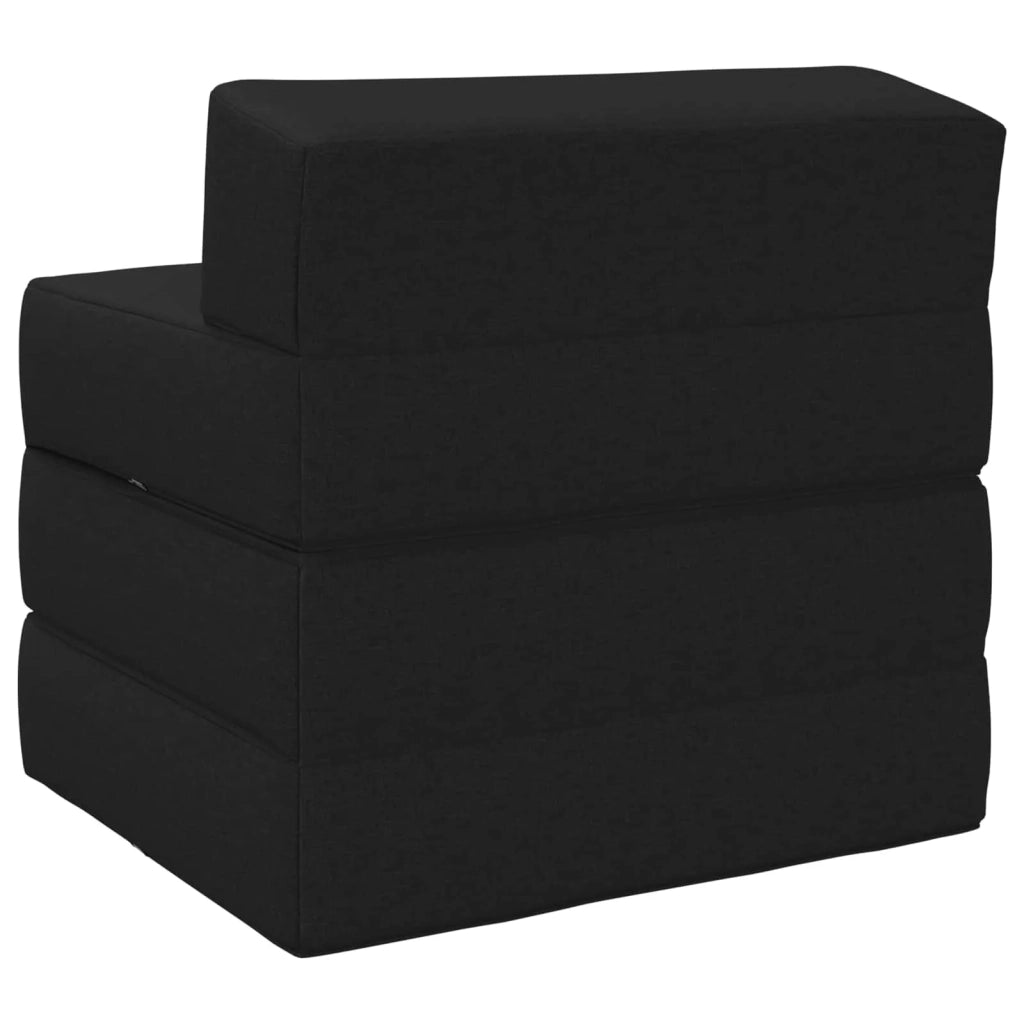 Divano Letto Pieghevole Nero 200 x 70 x 15 cm Tessuto