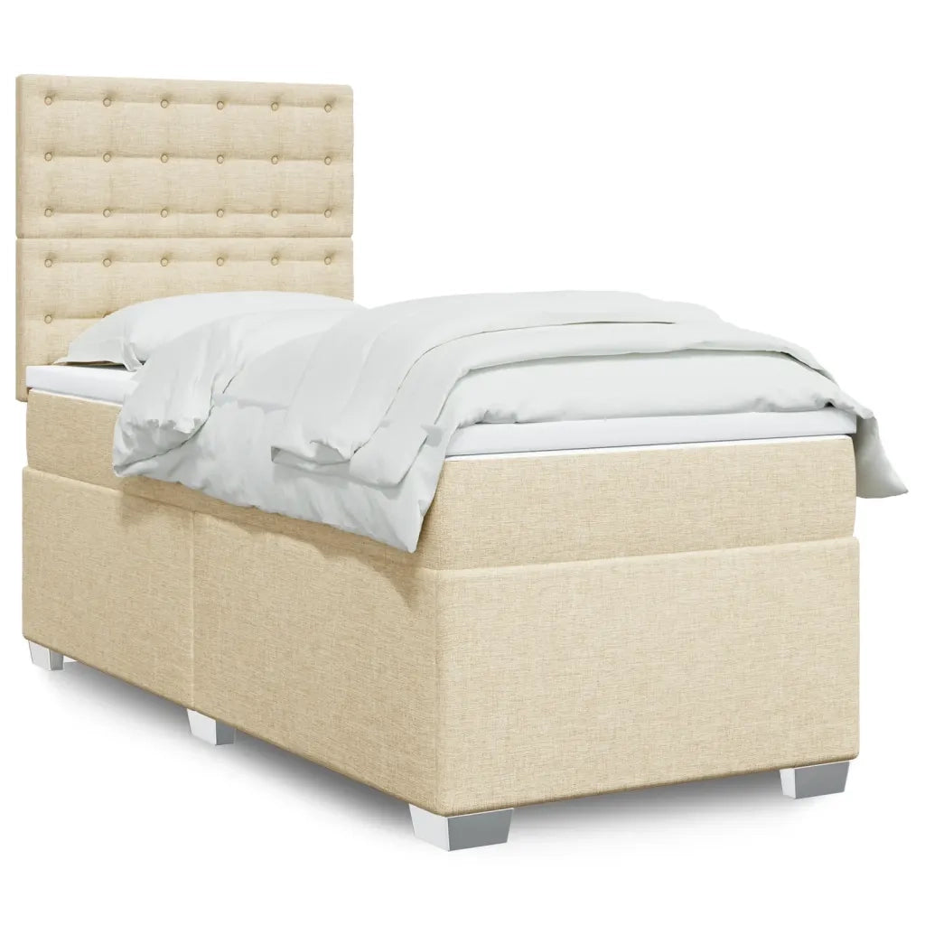 Giroletto a Molle con Materasso Crema 90x190 cm in Tessuto 3292662