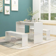 Set da Pranzo 3 Pz Bianco Lucido in Truciolato 809482