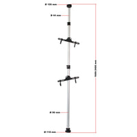 Portabici telescopico sistema di sospensione 2 bici 160-340cm supporto regolabile 16_0002915