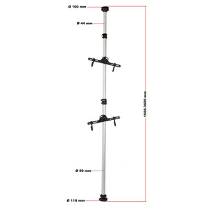 Portabici telescopico sistema di sospensione 2 bici 160-340cm supporto regolabile 16_0002915
