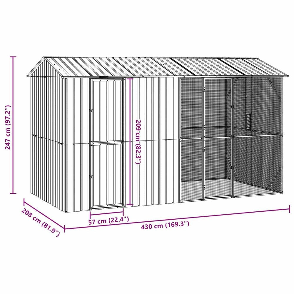 Bird Cage Anthracite 430 X 208 X 247 Cm Galvanized Steel
