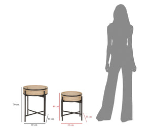 Set 2 Portavasi Ø40x50-35x40 cm in Metallo Ciotole Rimovibili