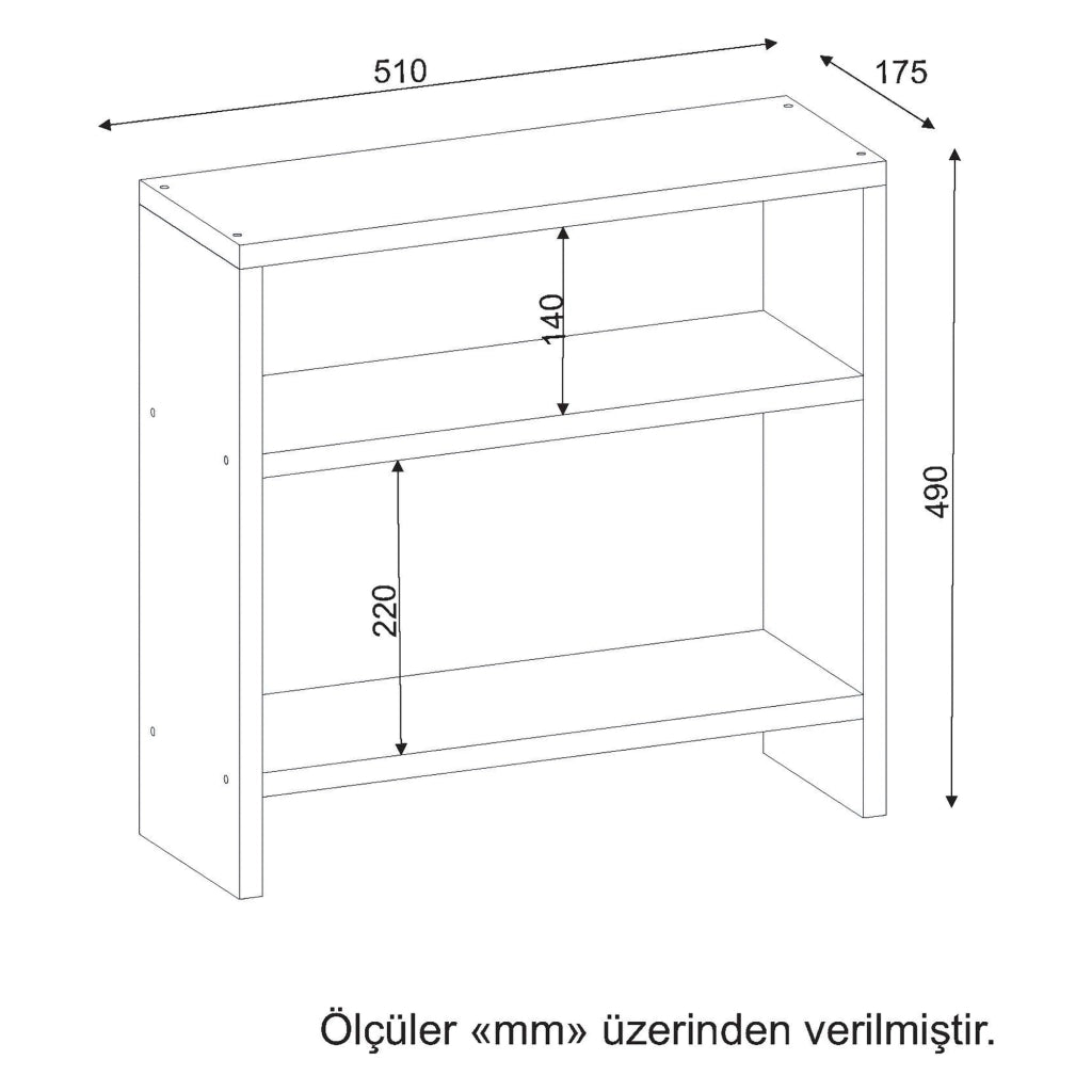 Crixia, Tavolino da Salotto 2 Vani, 51x18x49h cm Bianco