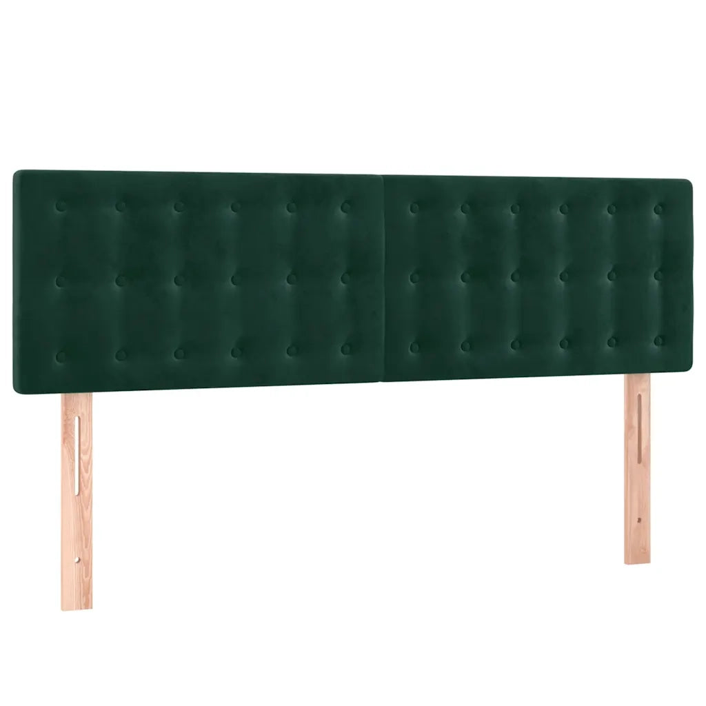 Testiera a LED Verde Scuro 144x5x78/88 cm in Velluto 3122097