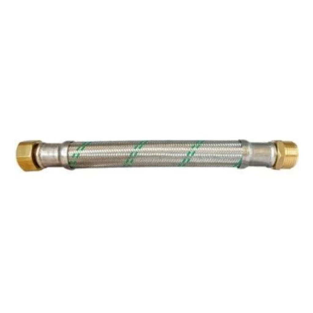 FLESSIBILE ANTIVIBRANTE ANTI-ATTORCIGLIAMENTO CON TRECCIA IN ACCIAIO INOX E TUBO INTERNO TERMOPLASTI - M.F 1 -LUNGHEZZA CM50 -CURVATURA 10 CM -DN25 -10 BAR  - NEO