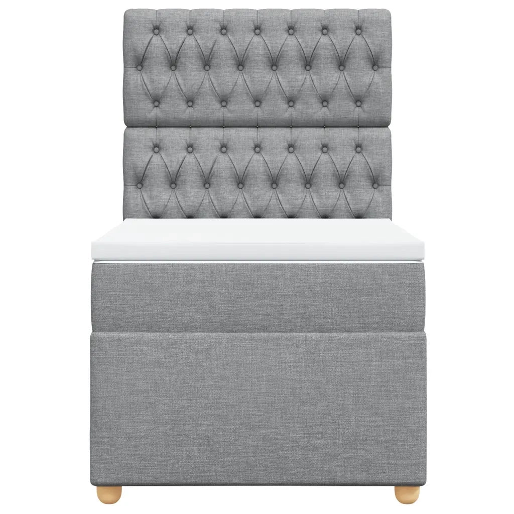 Giroletto a Molle con Materasso Grigio Chiaro 80x200 cm Tessuto