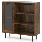 Mobile bar con ripiano regolabile 95 x 35 x 98 cm soluzioni di stoccaggio spaziose design industriale in legno marrone rustico 20_0010205