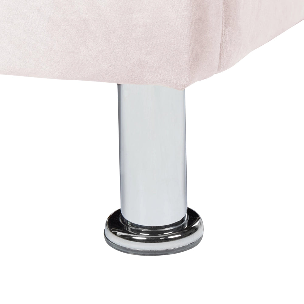 Letto singolo con contenitore in velluto rosa pastello 90 x 200 cm camera da letto cameretta elegante glamour