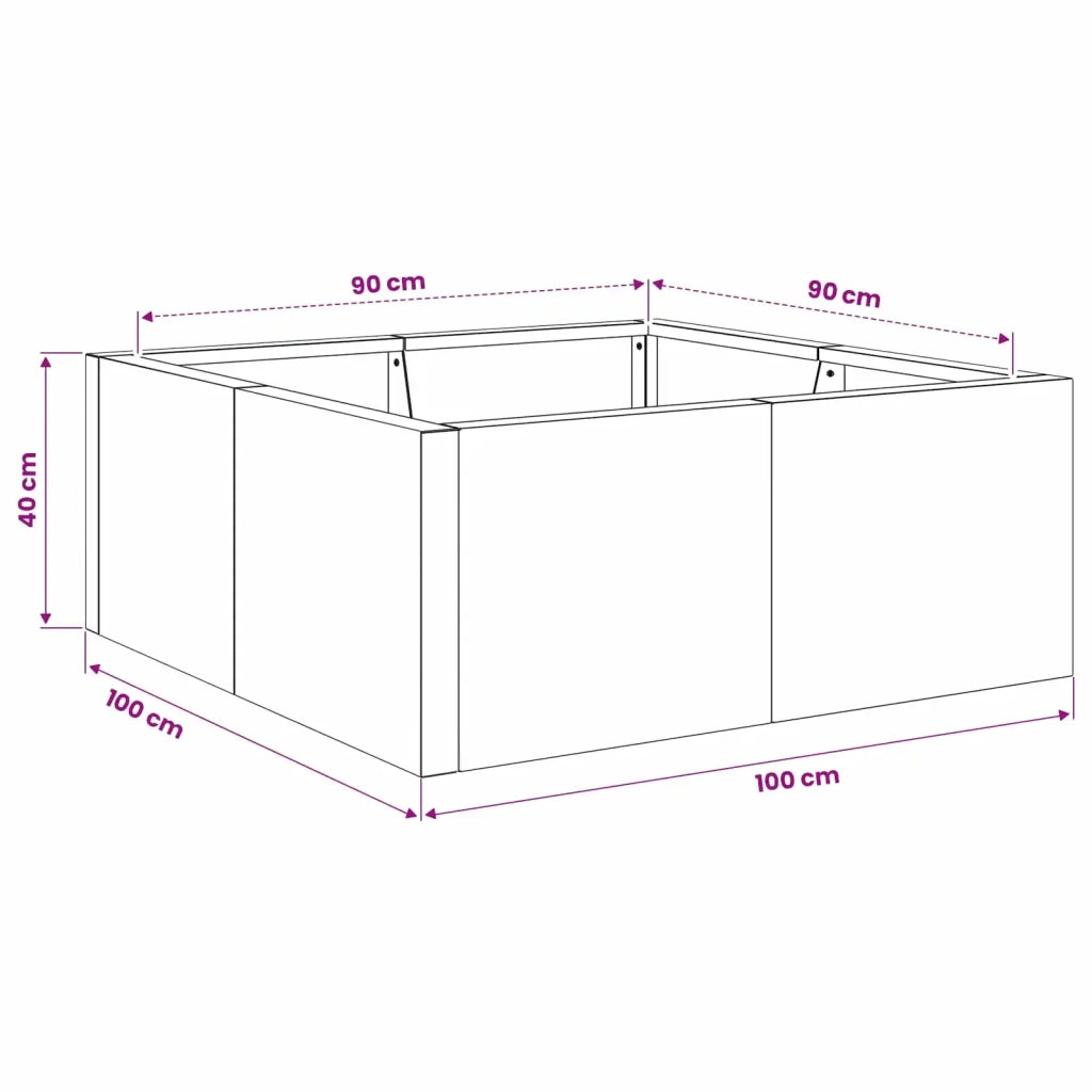Muro di contenimento 4 pz 100 x 100 x 40 cm Acciaio Verde Oliva 3449208