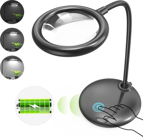 5x Ampia Visione con Luce - LED Lampada di Amplificazione Riscaricabile per Leggere, Sartire, Gioielleria e Modellismo