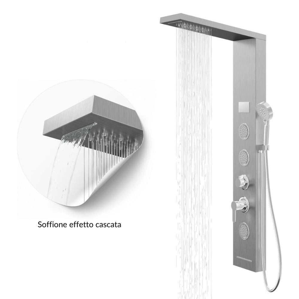 Colonna pannello doccia shine-1 cromo 4 funzioni luce display temperatura cromo