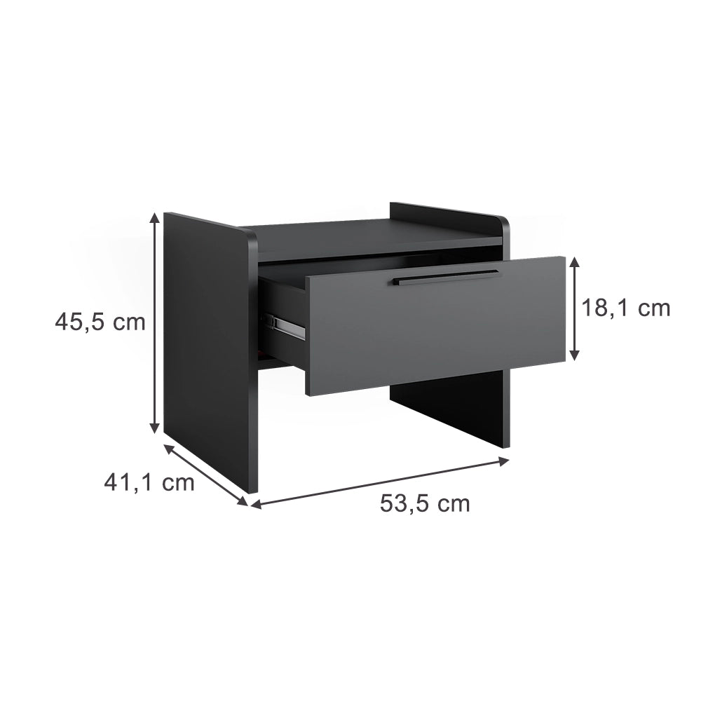 Vicco Panca da pranzo per la sala da pranzo Antracite 53.5 x 41.1 cm con 1 cassetto