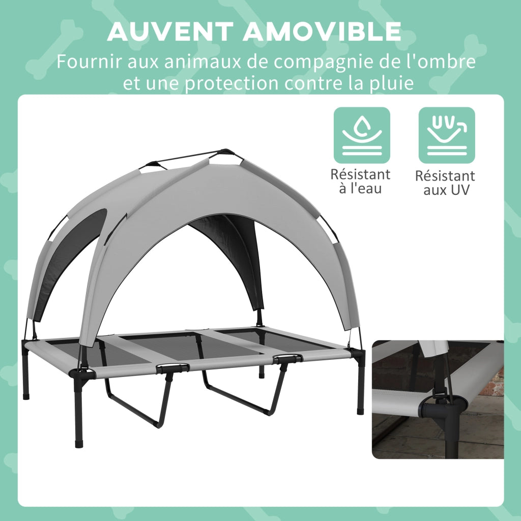 Letto per cane e gatto con piedi e trasportino ¨C zephmum ¨C 106x76x94 cm grigio