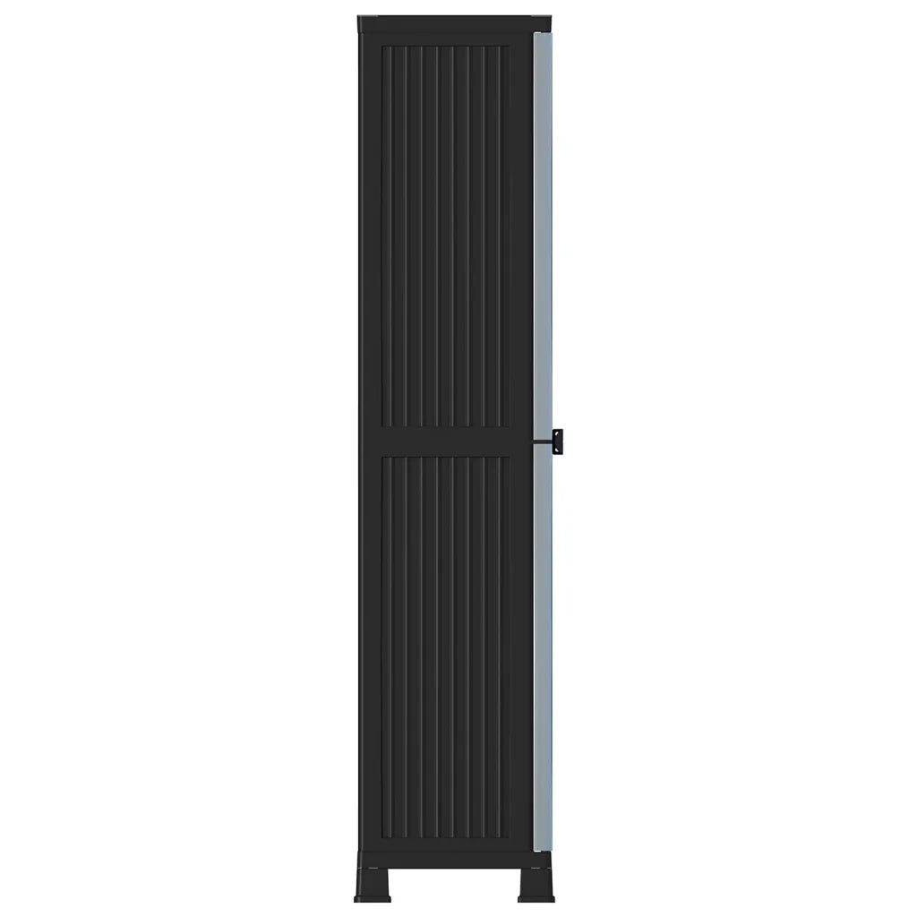 Armadietto contenitore in plastica con serratura 68 x 39 x 171 cm ideale per casa o ufficio spazio compatto plastica grigia 02_0046943