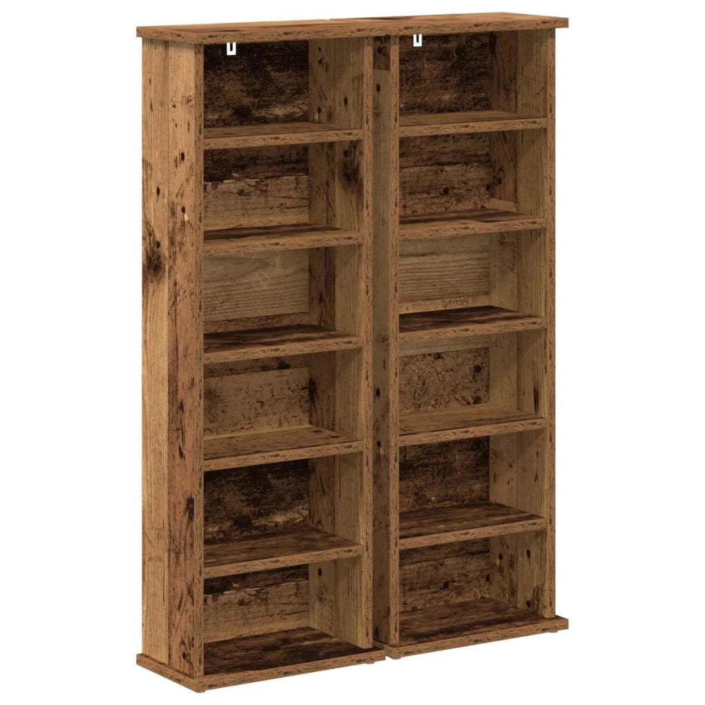Mobile per CD 2 pz Legno antico 60 x 17 x 92 cm 8012759