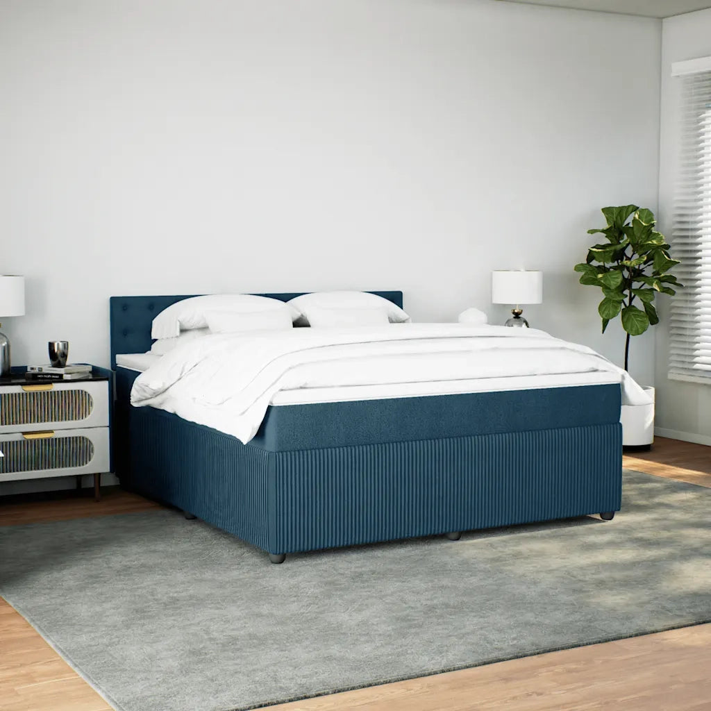 Giroletto a Molle con Materasso Blu 180x200 cm in Velluto 3287822
