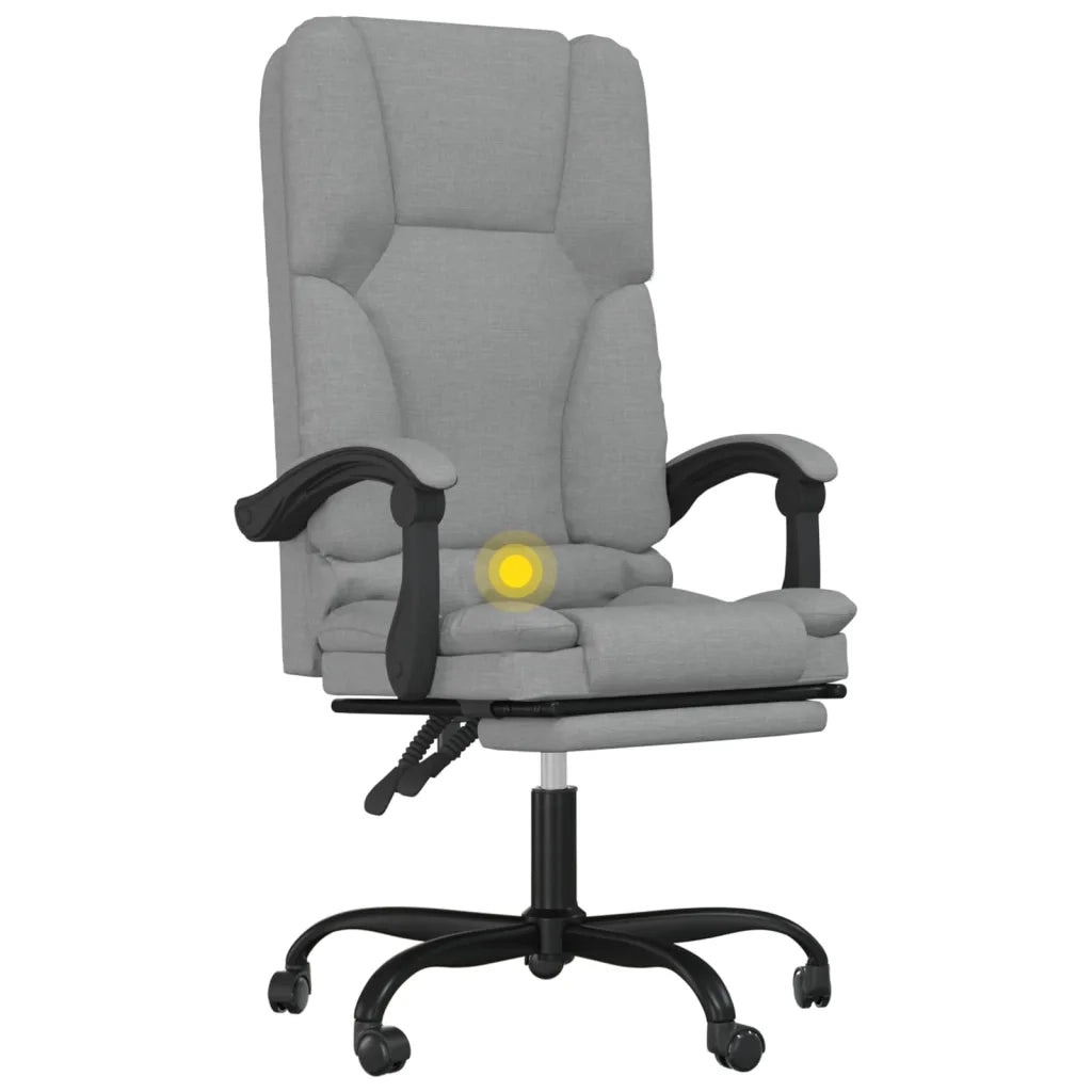 Sedia da Ufficio Massaggio Reclinabile Grigio chiaro in Tessuto 349675