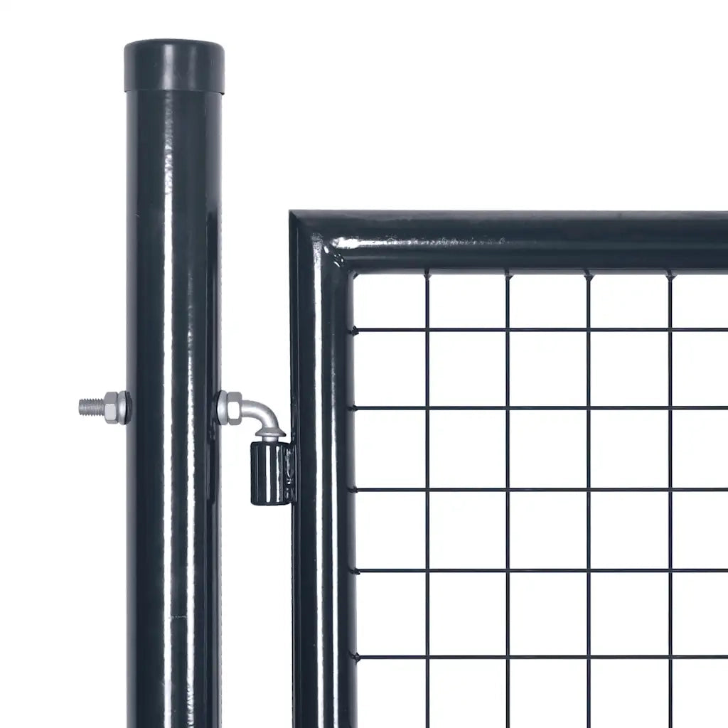 Cancello da Giardino in Rete di Acciaio Zincato 300x100 cm Grigio 143363