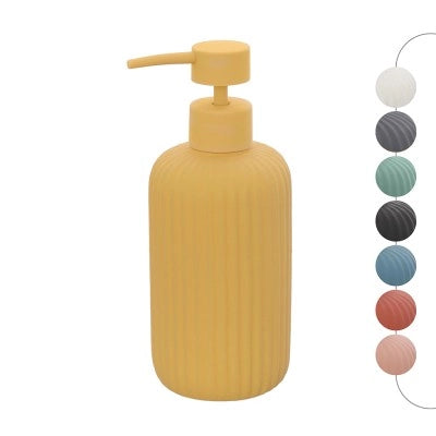 Dispenser sapone giallo in ceramica soft touch capienza 330 ml Spring