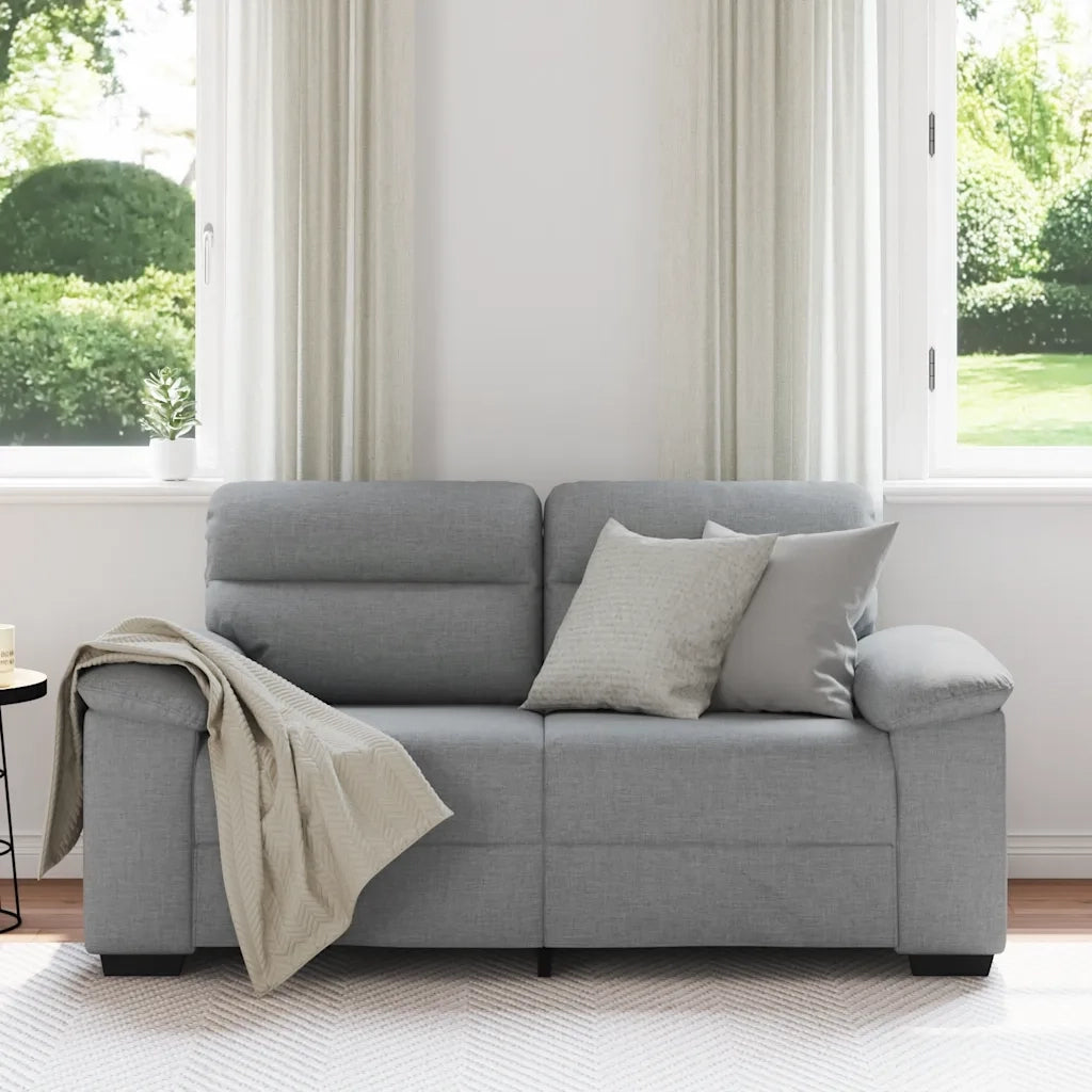 vidaXL Divano a 2 Posti Grigio Chiaro 120 cm in Tessuto