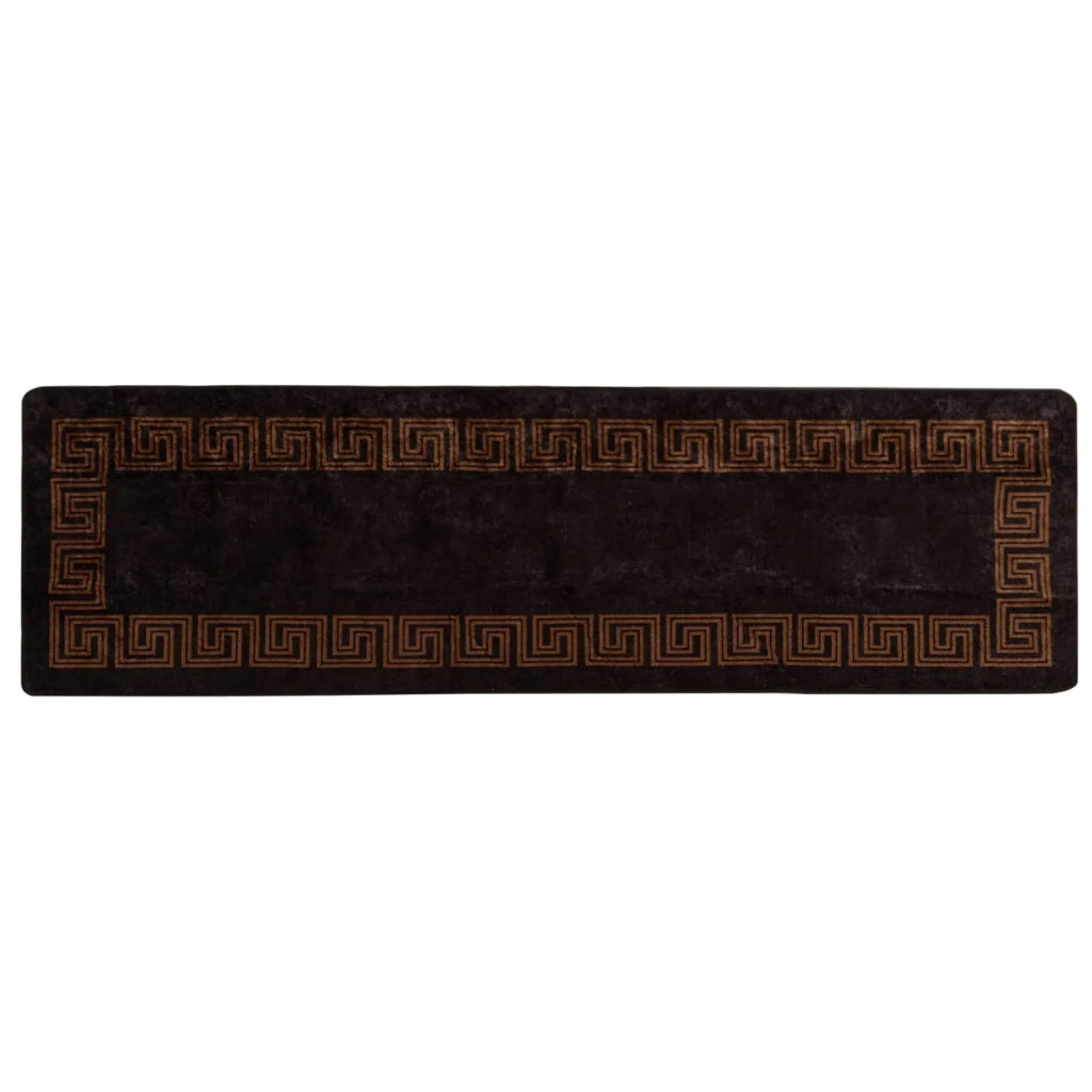 Runner Tappeto MARSA Nero 80 x 350 cm Poliestere e PVC 42023289