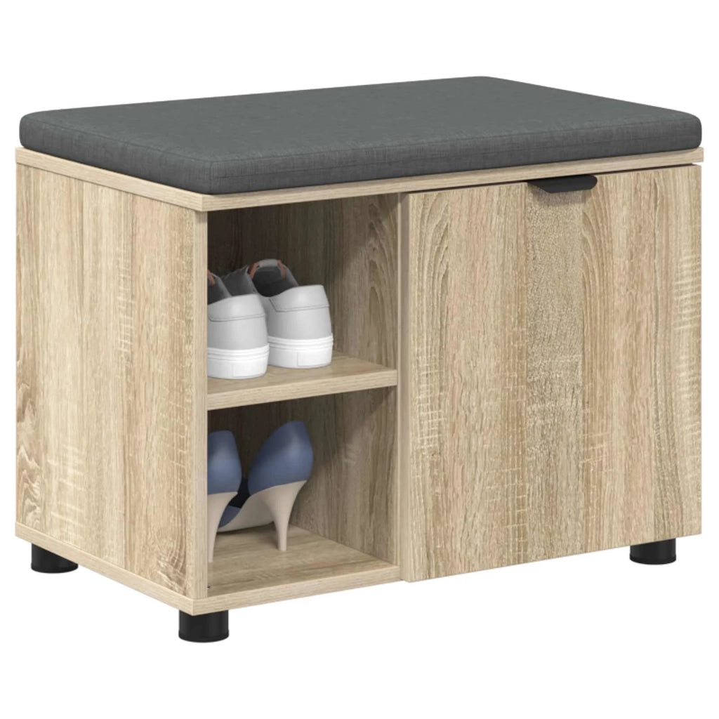 Panca per ingresso con cuscino-Sgabello-Panca da Corridoio Rovere Sonoma 60 x 38 x 46 cm 563630