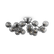 Maytoni Plafoniera contemporanea Dallas 20 luci G9 cromo metallo vetro soffiato fumè